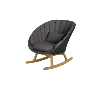 Peacock rocking chair w/teak legs