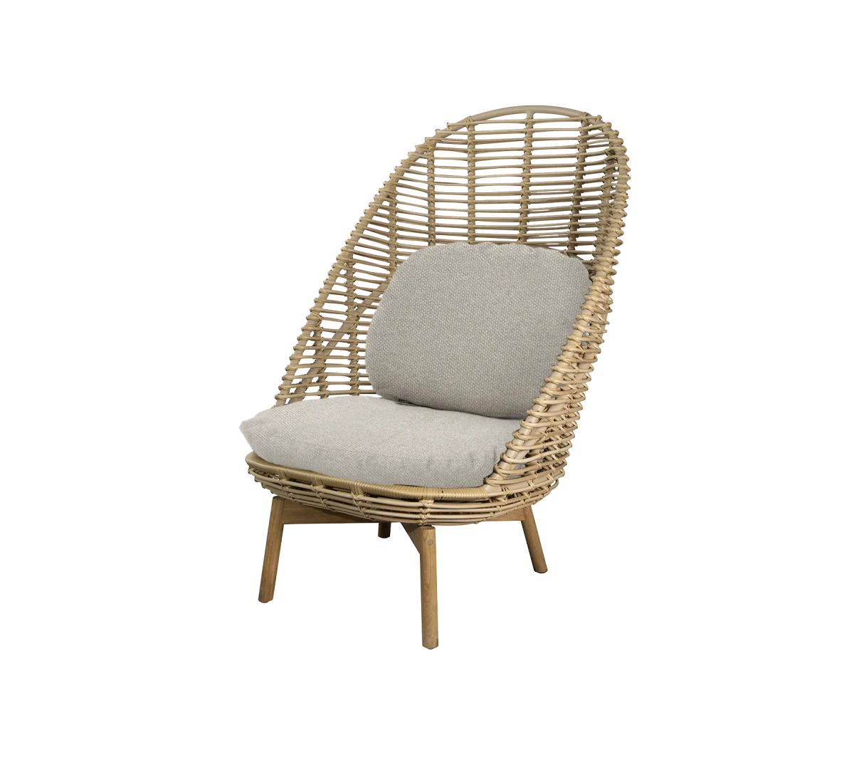 Hive highback chair w/teak legs