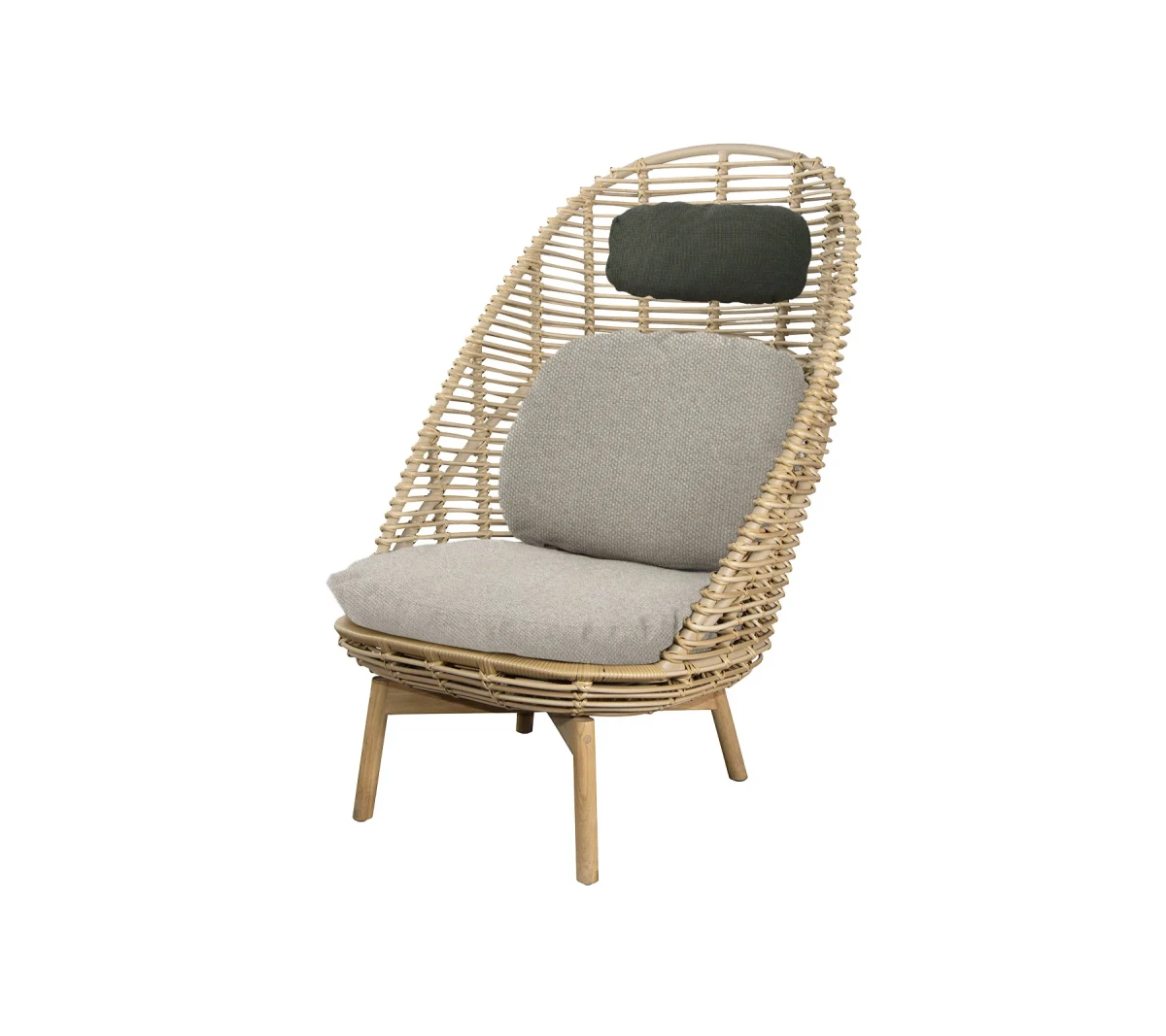Hive highback chair w/teak legs