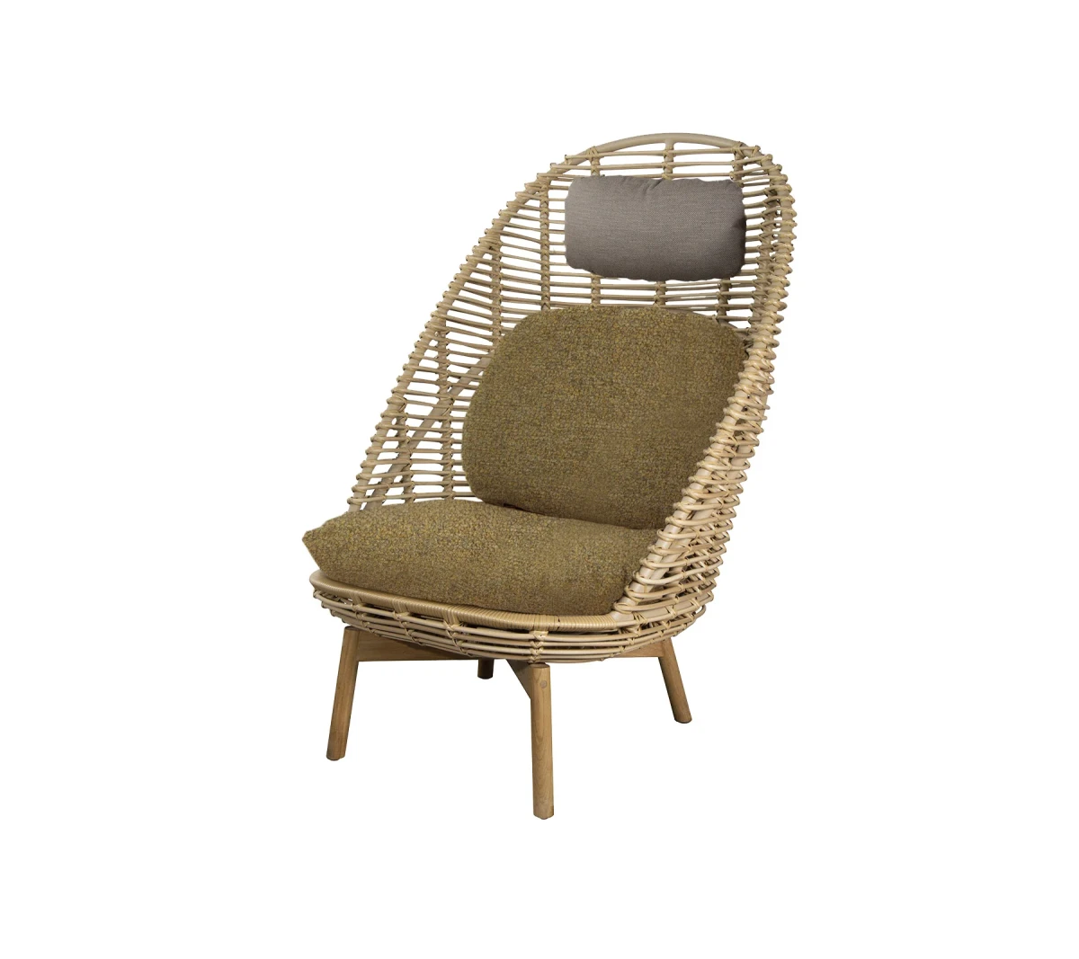 Hive highback chair w/teak legs