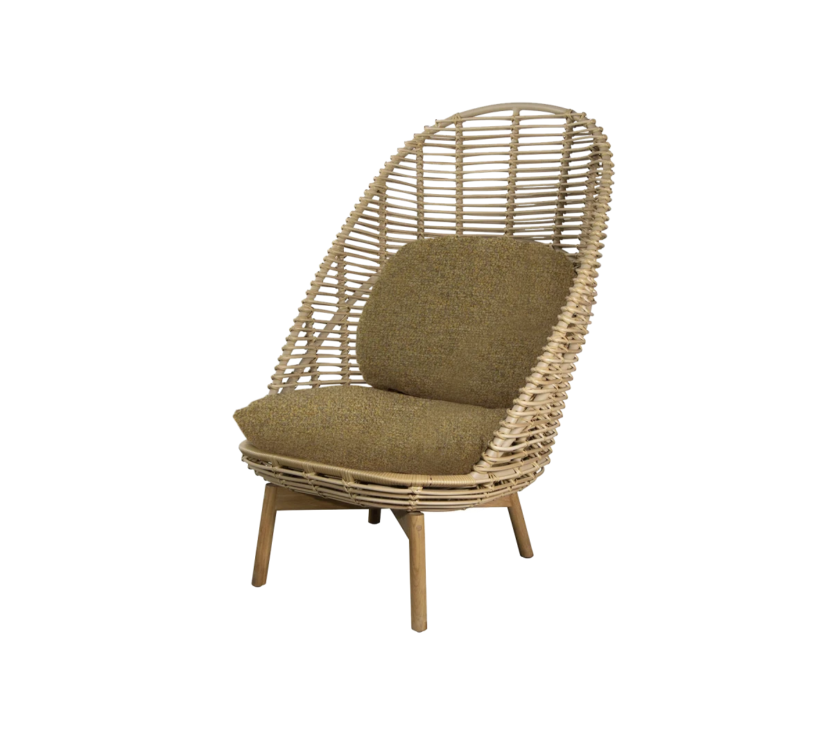 Hive highback chair w/teak legs
