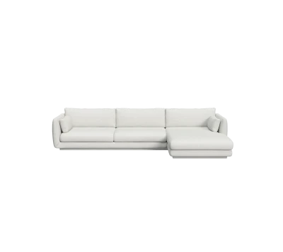 Bloom 3-seater sofa w/chaise lounge left & plinth