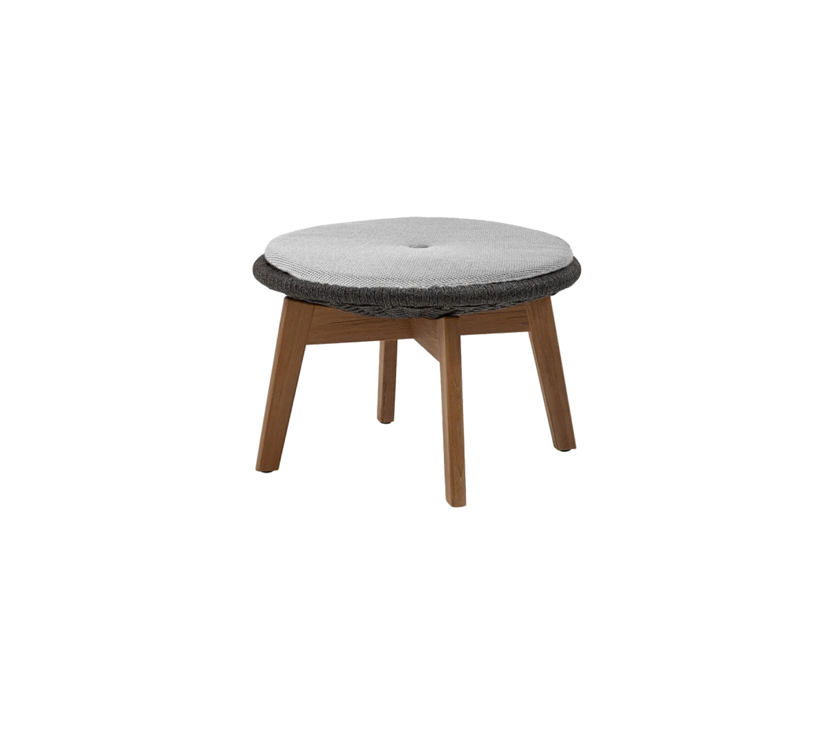 Peacock side table/footstool w/teak legs