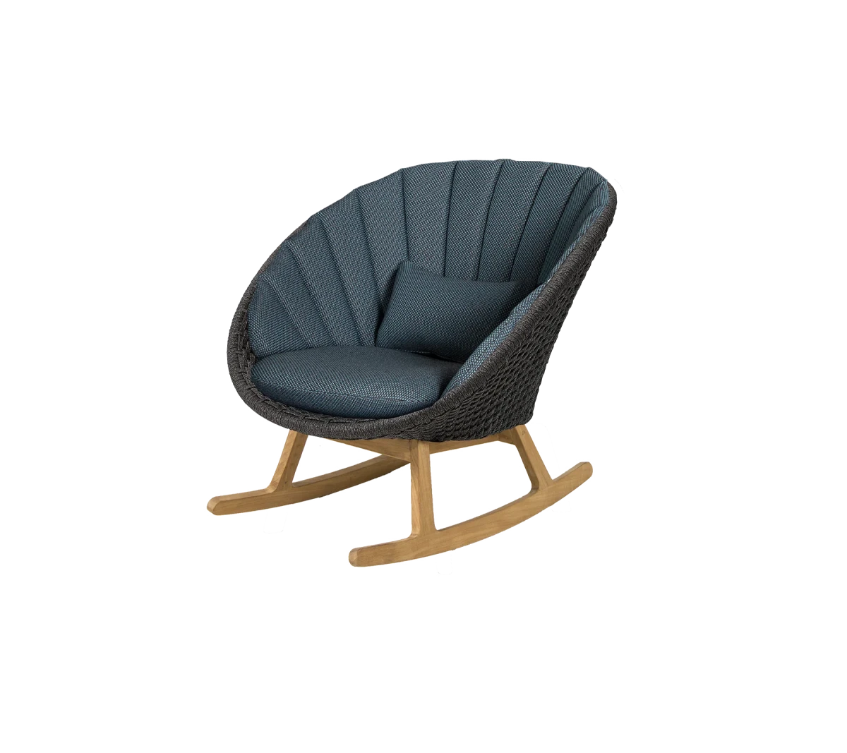 Peacock rocking chair w/teak legs