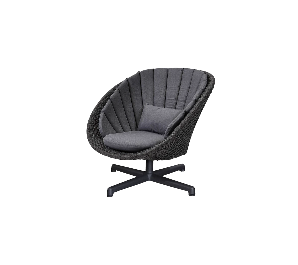 Peacock lounge chair w/swivel aluminium base