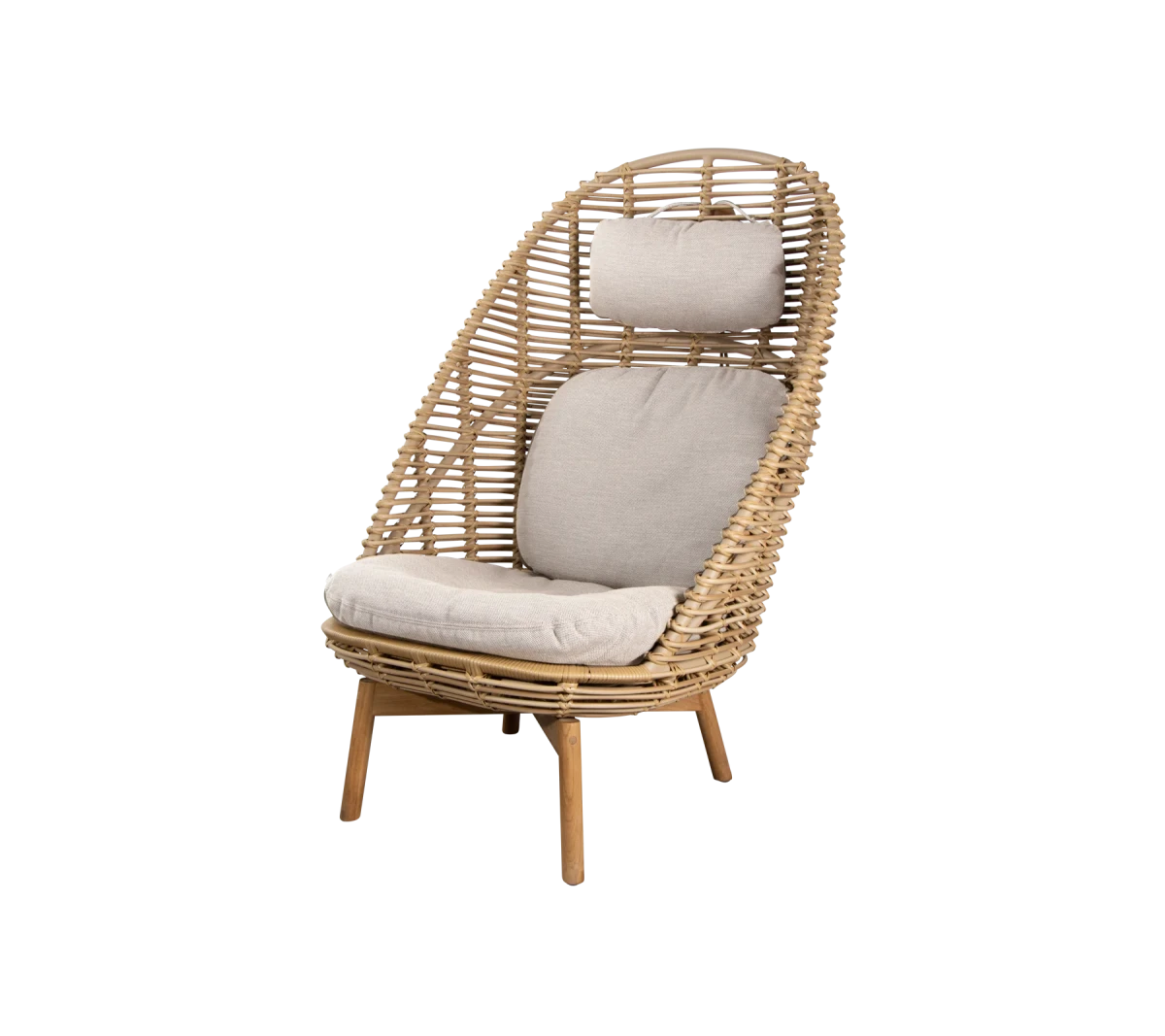 Hive highback chair w/teak legs