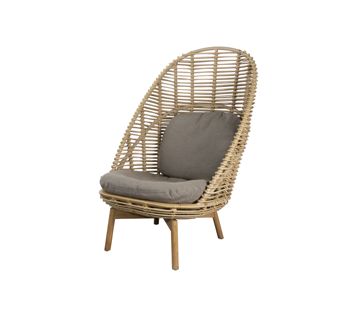 Hive highback chair w/teak legs