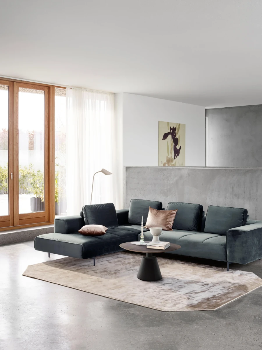 Amsterdam corner sofa with lounging unit