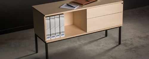On a metal frame