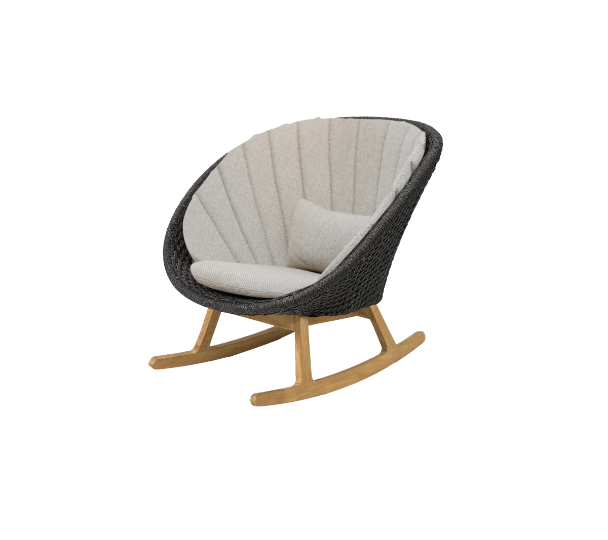 Peacock rocking chair w/teak legs