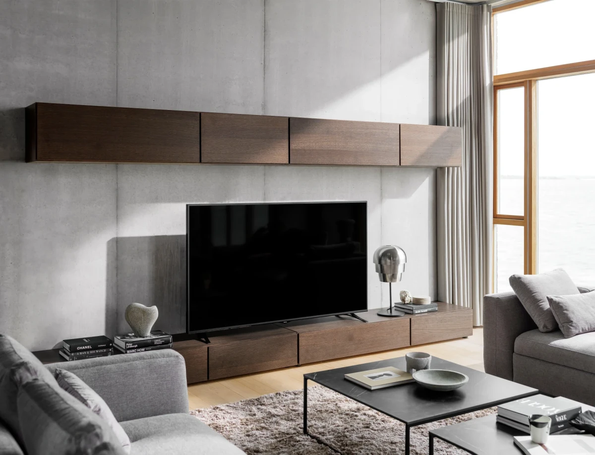 Lugano wall system with drop down doors and drawer