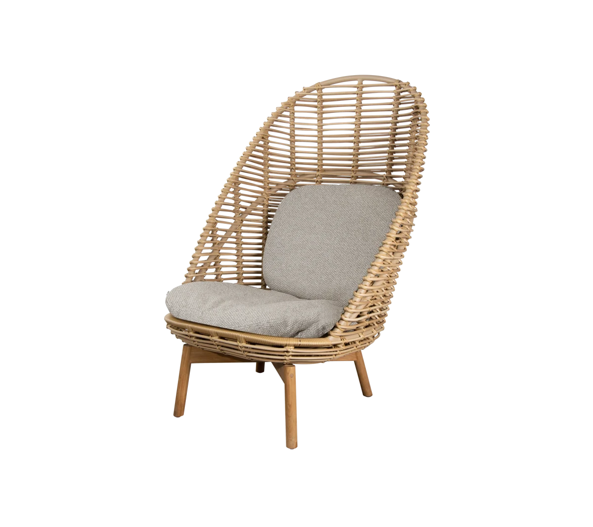 Hive highback chair w/teak legs