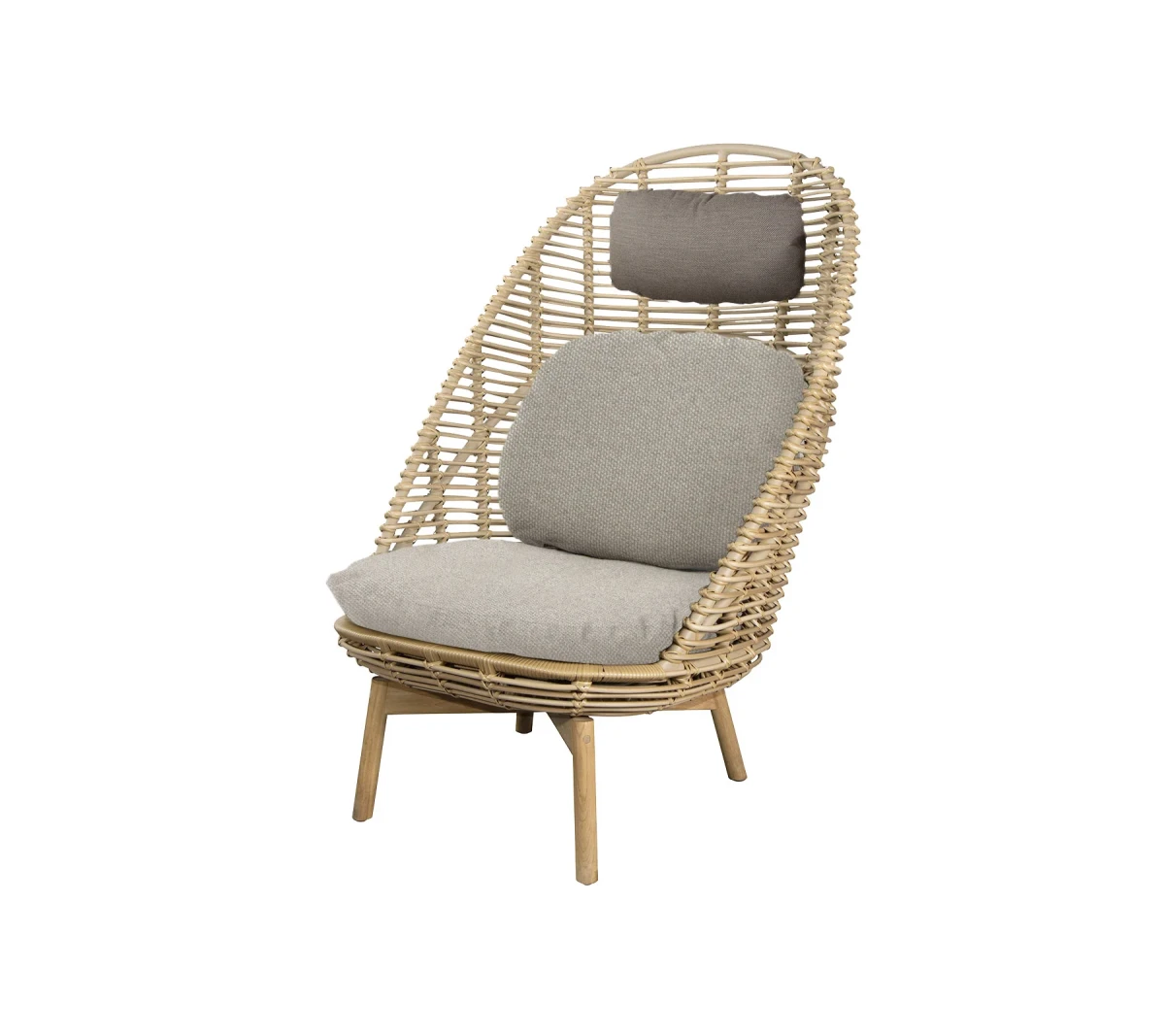 Hive highback chair w/teak legs