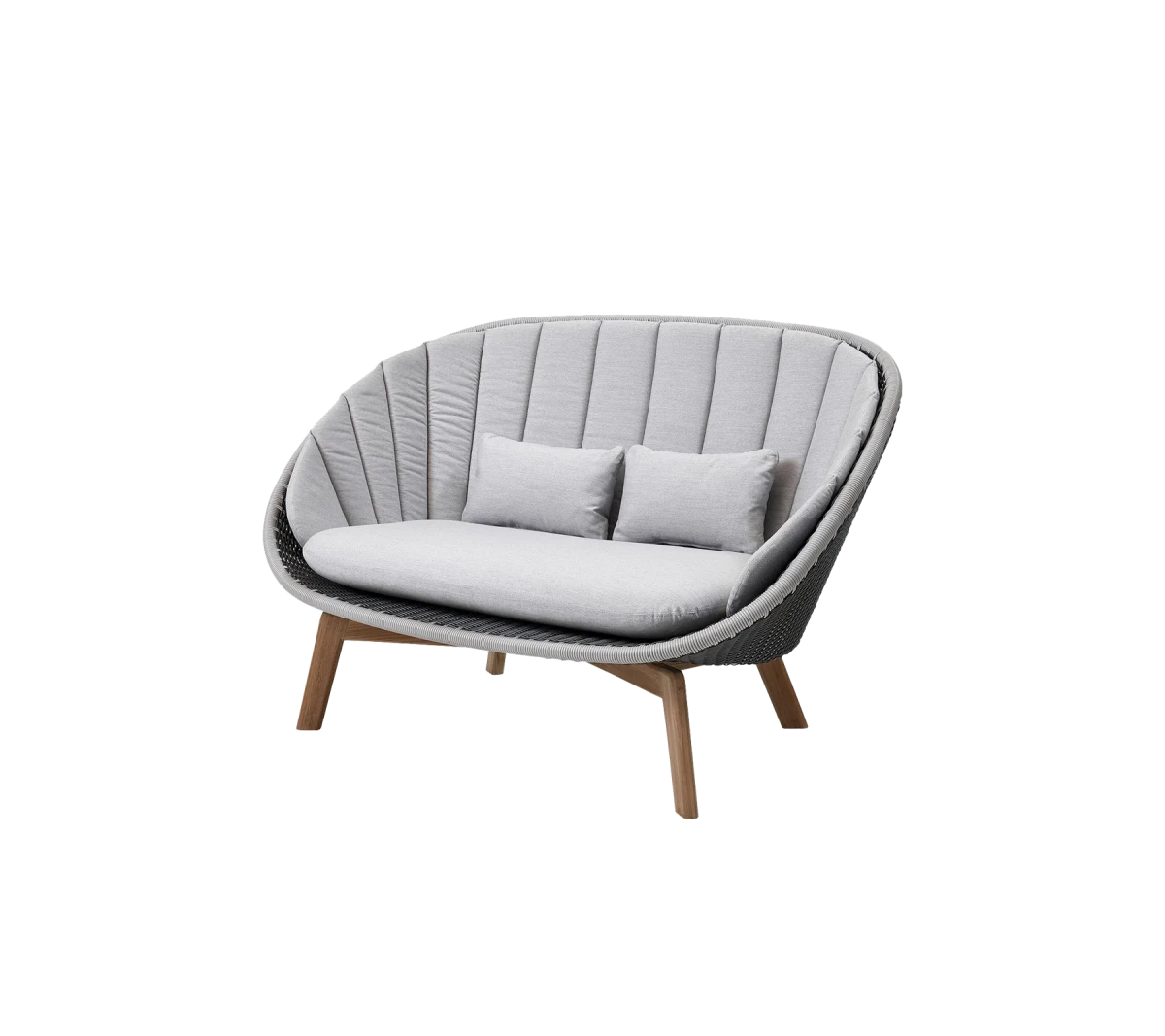 Peacock 2-seater sofa w/teak legs