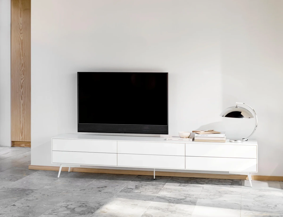 Fermo media unit with drop down doors