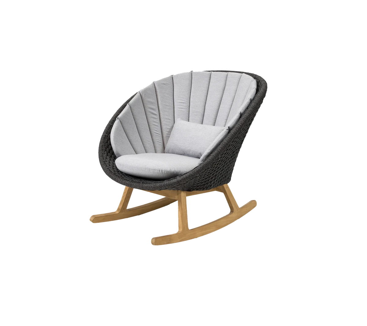 Peacock rocking chair w/teak legs