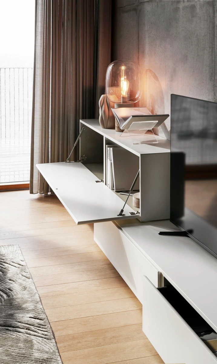 Lugano base cabinet with drop down doors oak