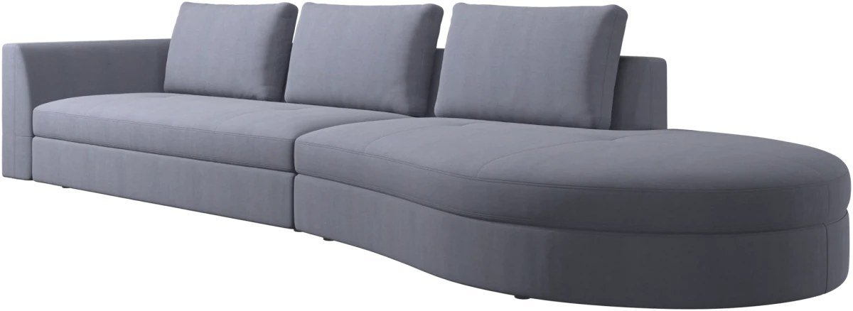 Bergamo sofa with round lounging unit,right