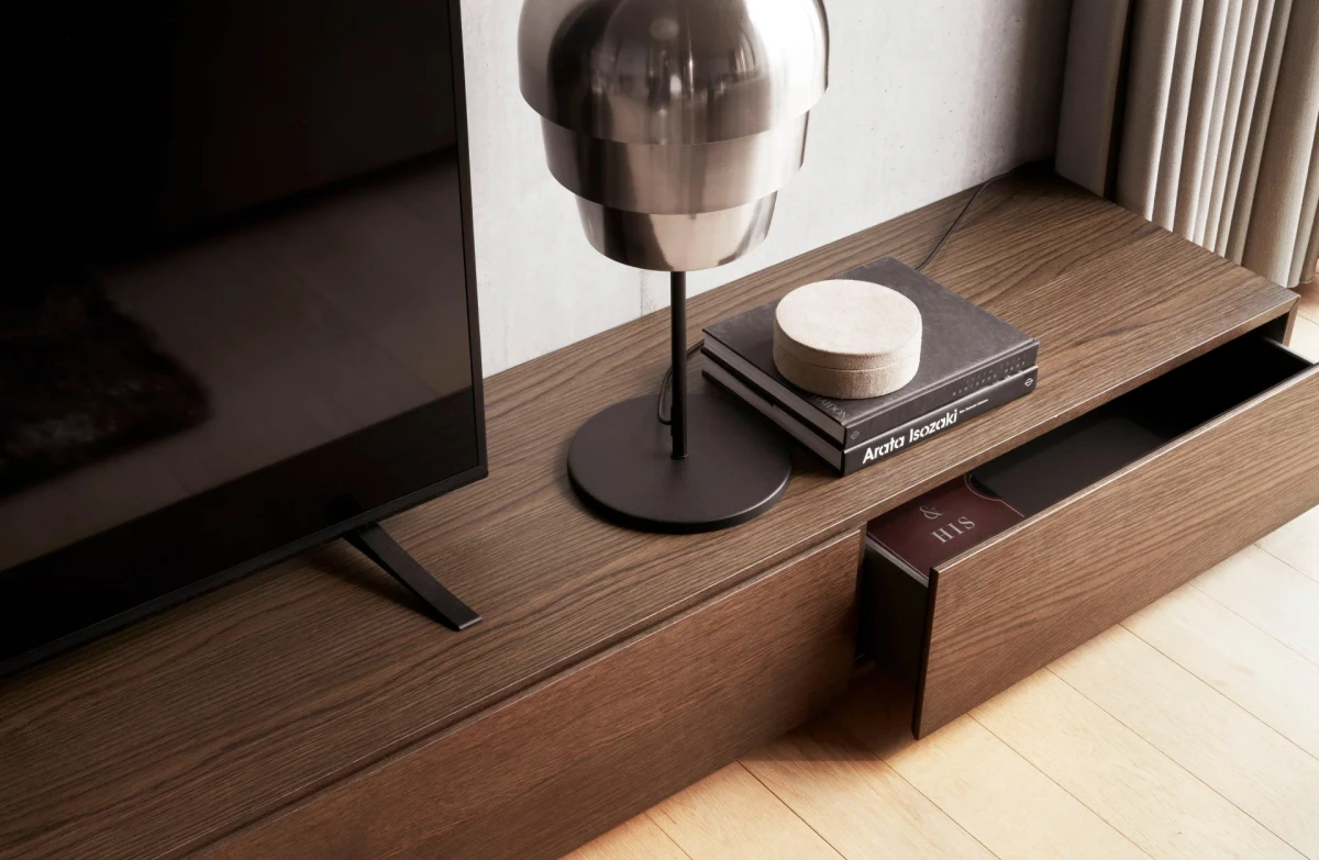 Lugano base cabinet with drop down doors oak