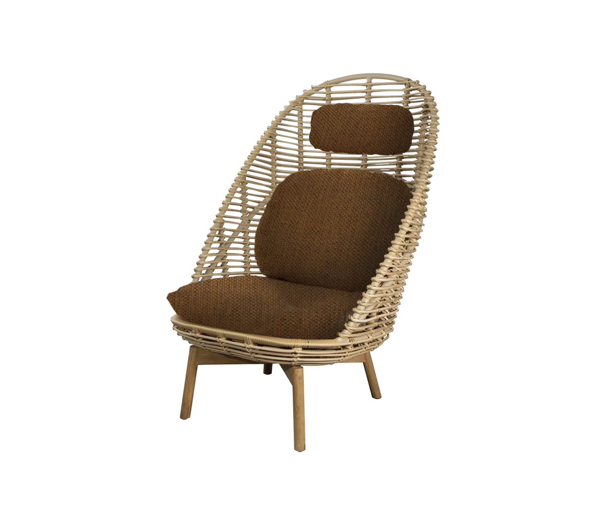 Hive highback chair w/teak legs