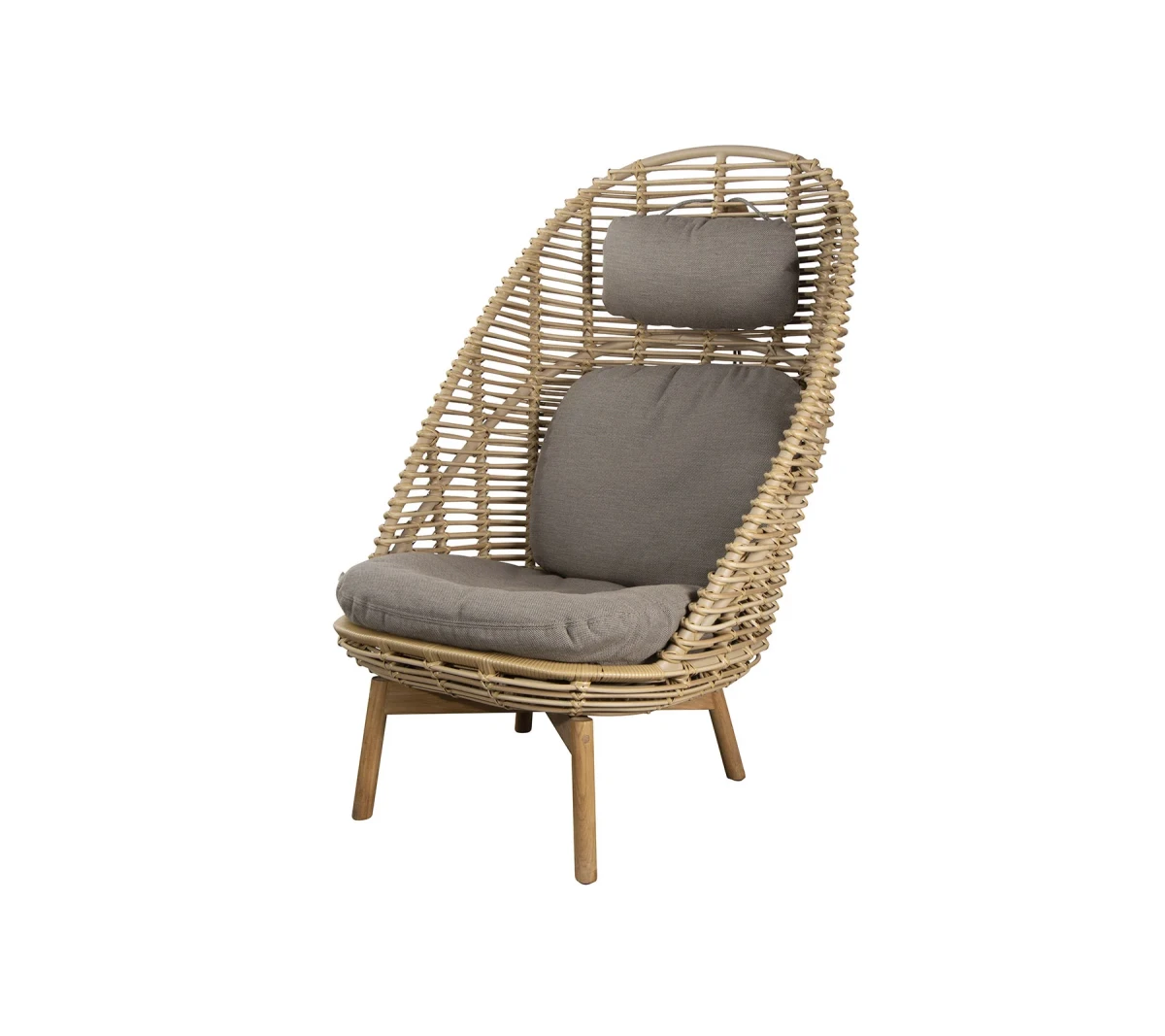 Hive highback chair w/teak legs
