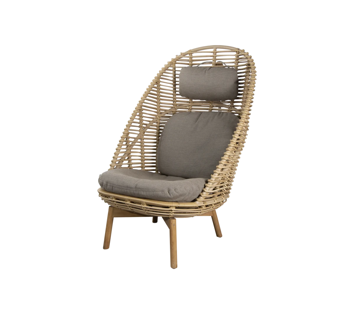 Hive highback chair w/teak legs