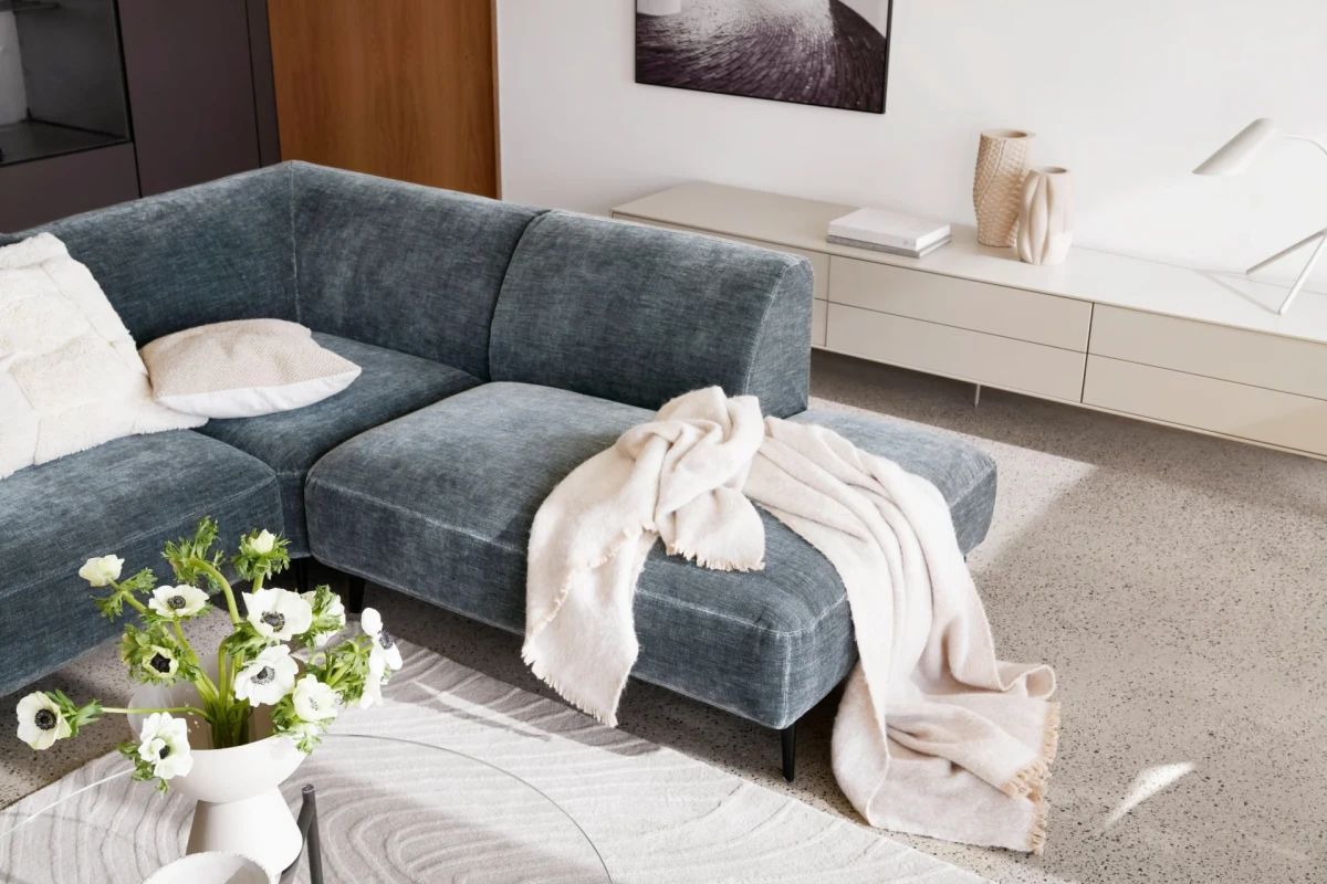 Fermo media unit with drop down door and drawer