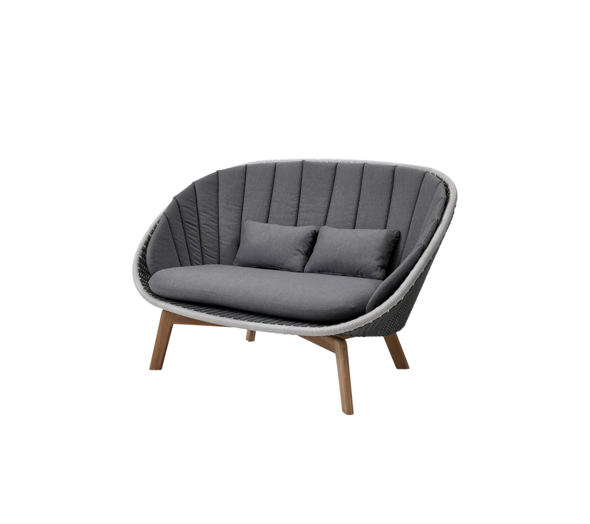 Peacock 2-seater sofa w/teak legs