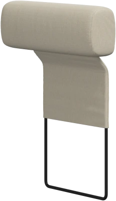 headrest, blue fabric