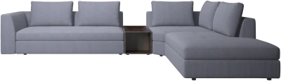 Bergamo corner sofa with lounging unit and footstool w/storage