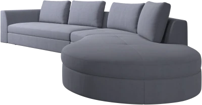 Bergamo sofa with round lounging unit,right