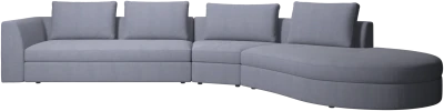Bergamo sofa with round lounging unit,right